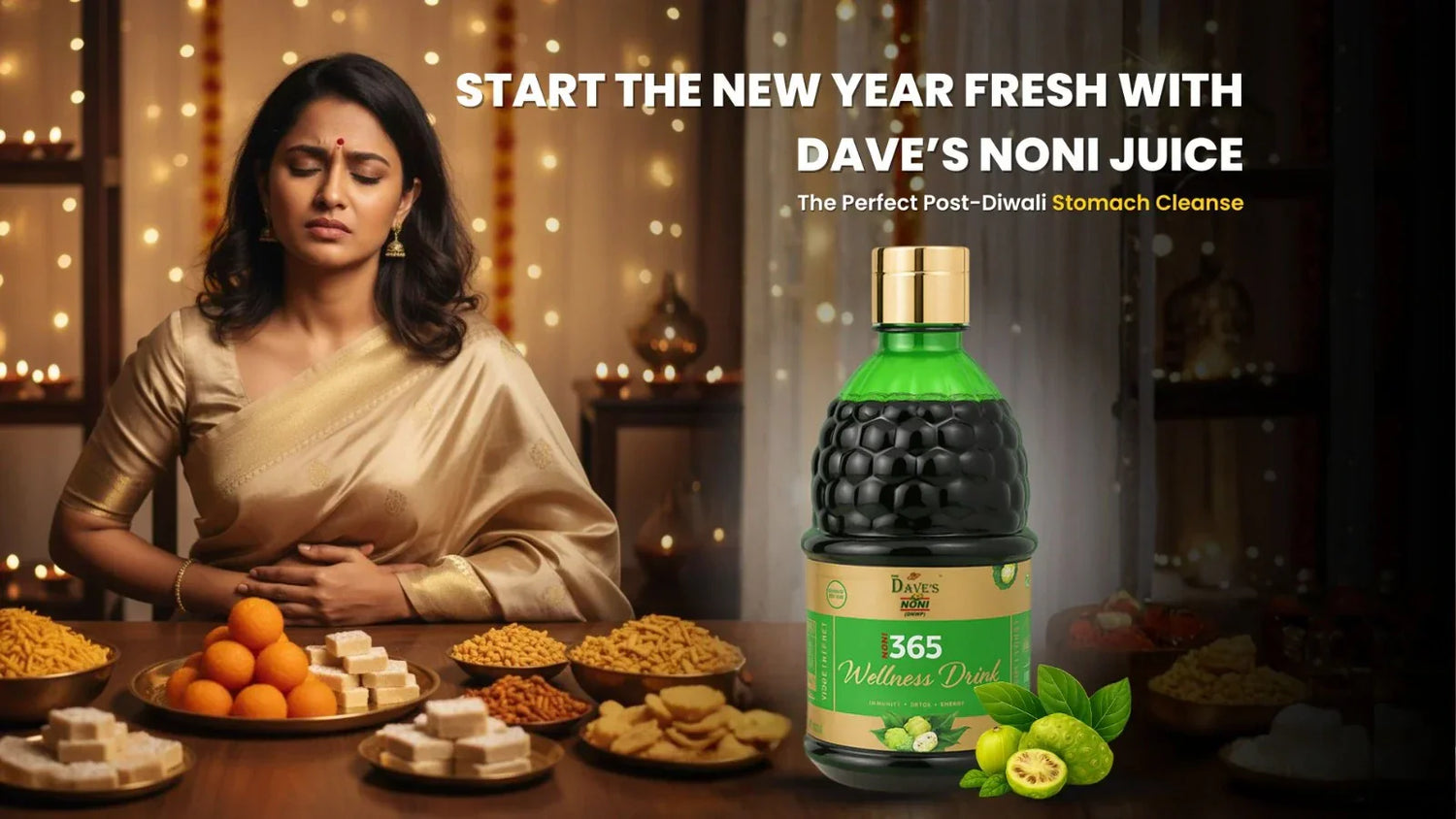 Start the New Year Fresh with Dave’s Noni Juice – The Perfect Post-Diwali Stomach Cleanse