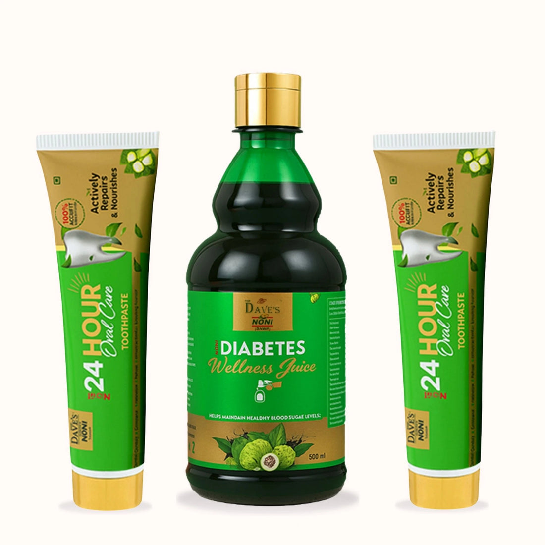 Diabetes Wellness Juice + 2 Noni Toothpaste Combo offers