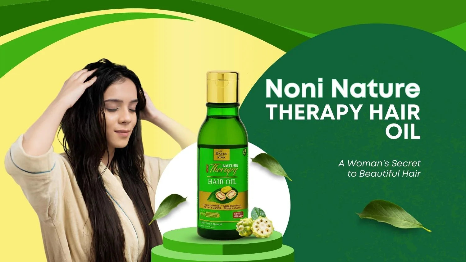 Noni Hair Oil helps women with hair growth & dandruff relief