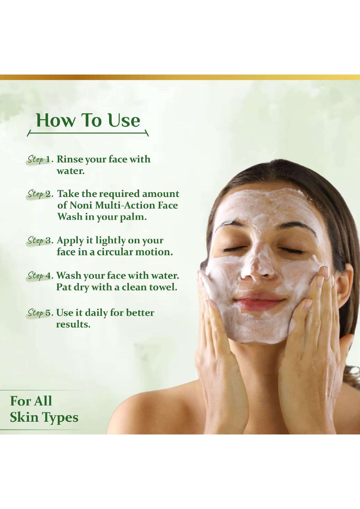 how to use noni face wash