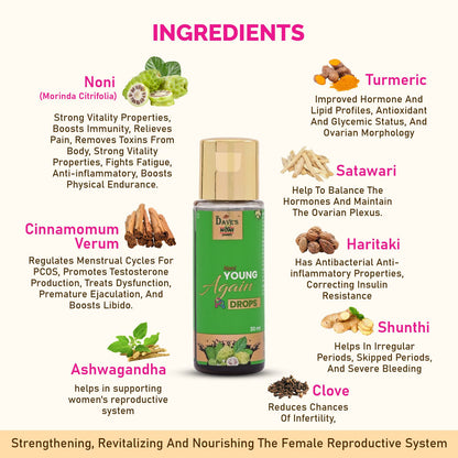 Ingredients of Noni Young Again Drops - Female